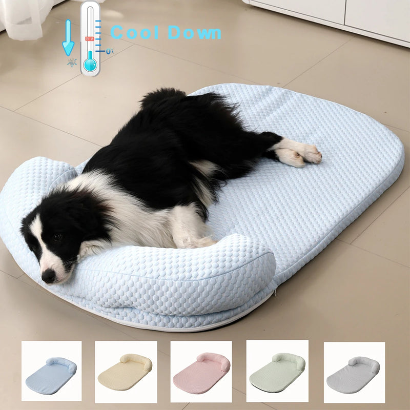 Cama grande para cães, respirável, refrescante