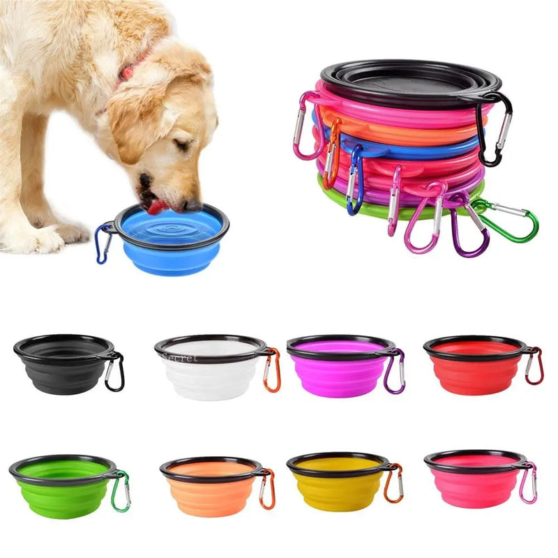 Tigela de silicone dobrável para animais de estimação