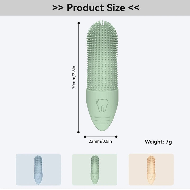 Escova de dentes macia de sílica gel para cães