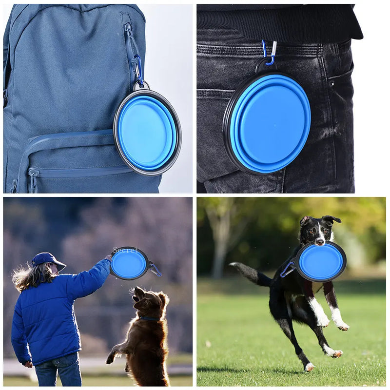 Tigela de silicone dobrável para animais de estimação
